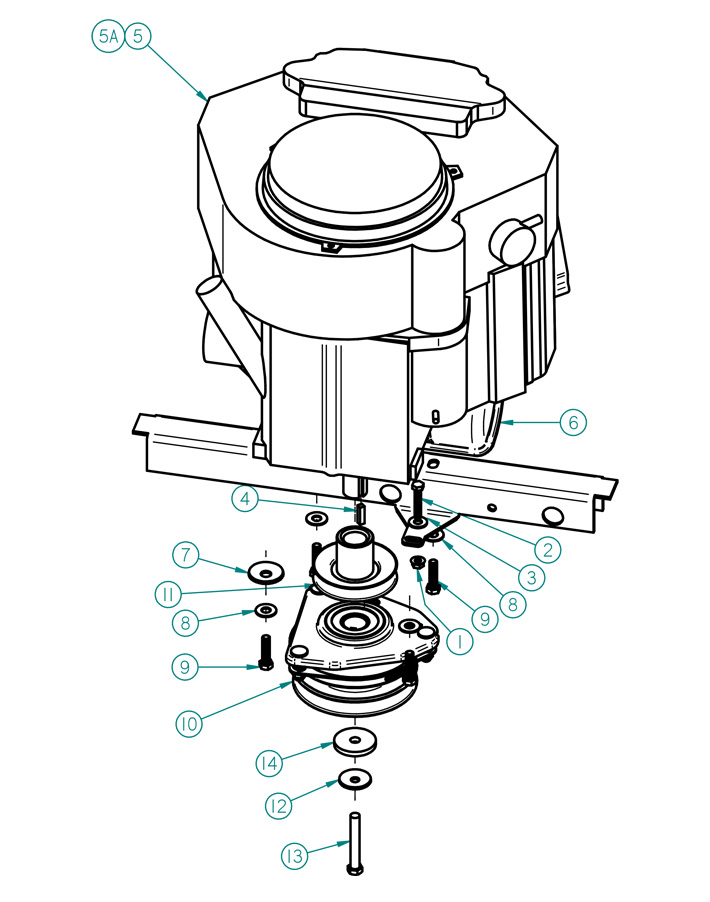 Dixie Chopper 2013 Zee 2 Mower Engine and Drive Pulley Parts