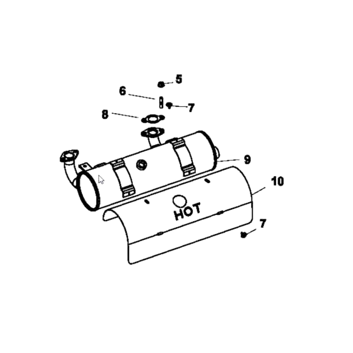 Kohler 24 786 32-S Muffler Kit; Filter Side/Strai